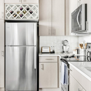 kitchen with stainless steel appliances | The Aster Town Center Apartments